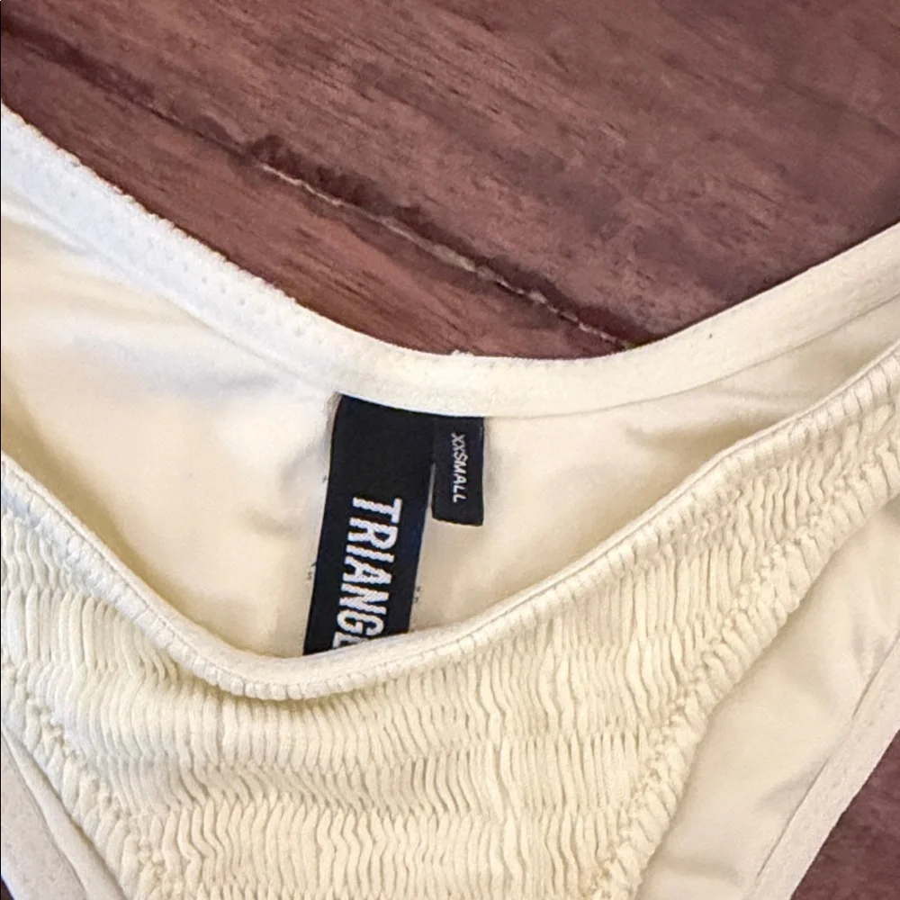 triangl swimwear Cream Textured Two-Piece Bikini Set
